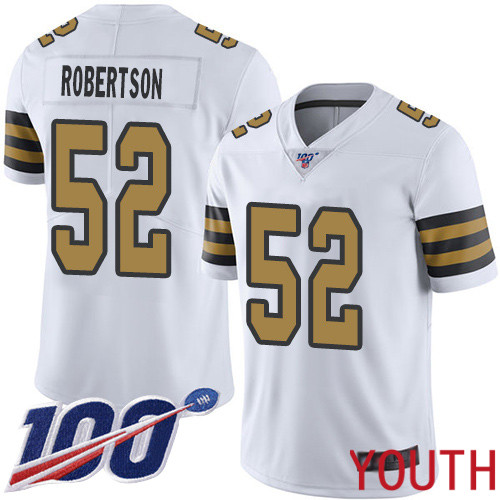 New Orleans Saints Limited White Youth Craig Robertson Jersey NFL Football #52 100th Season Rush Vapor Untouchable Jersey